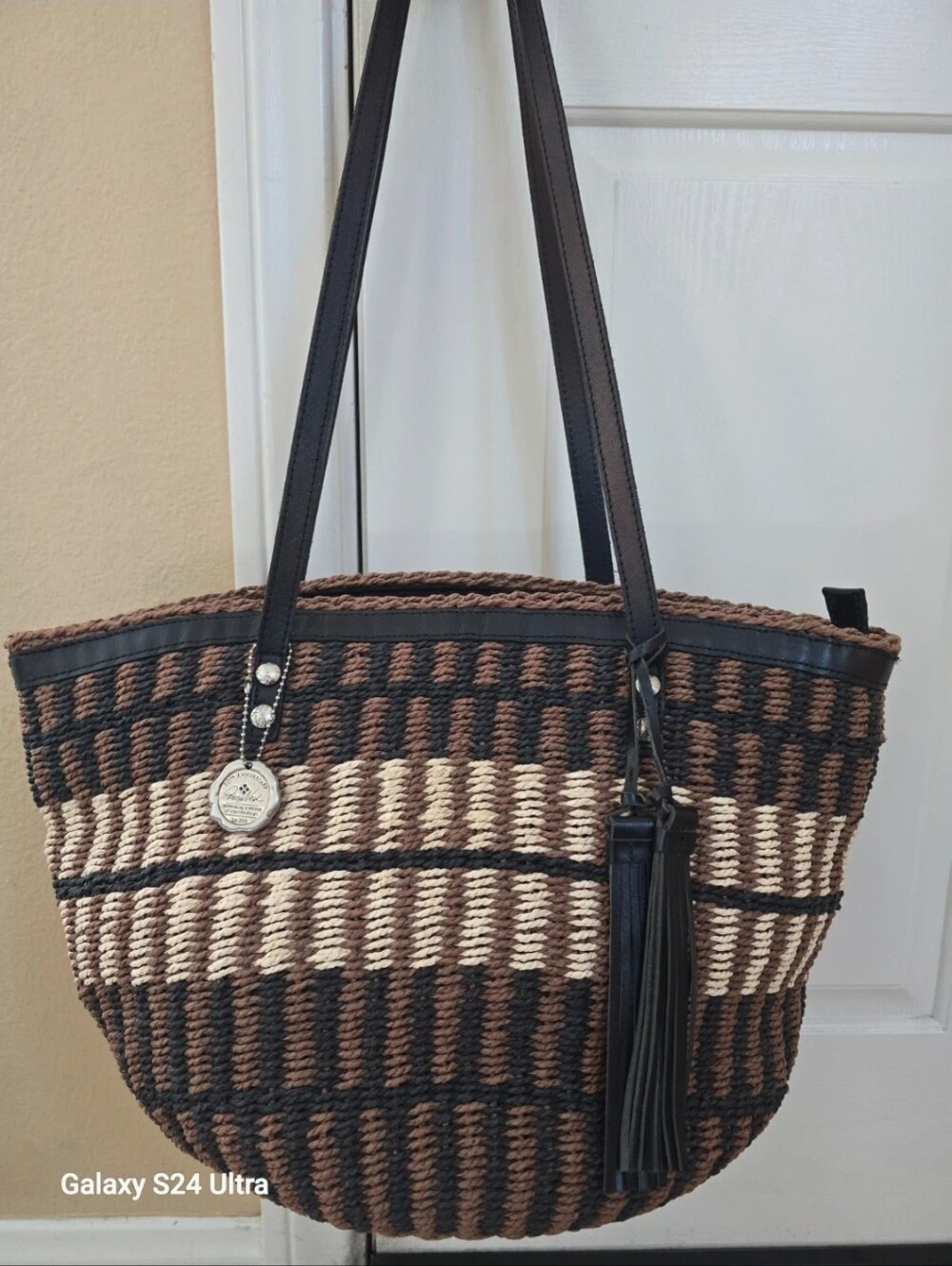 Patricia Nash Large Woven Striped Tote Bag - Picture 3 of 10